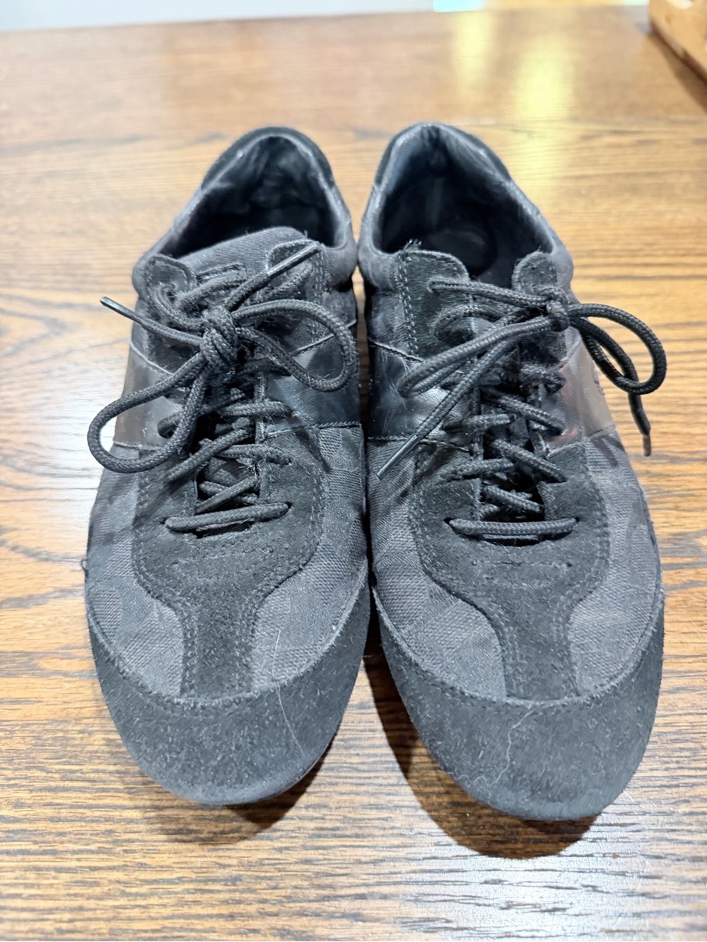 Coach Black Suede & Fabric Lace-Up Sneakers, Size 8 women’s